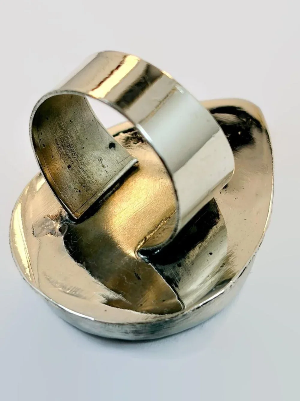 Vintage Ring, Afghan, Red Glass: Middle Eastern, Silver, Ethnic, Bohemian, Big